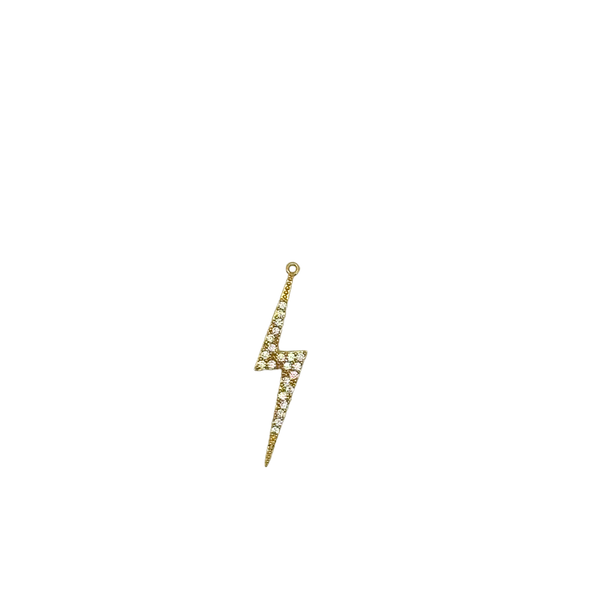 18k Rhinestone Lightening Bolt Charm