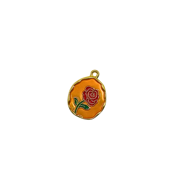 18k Orange Flower Pendant Charm