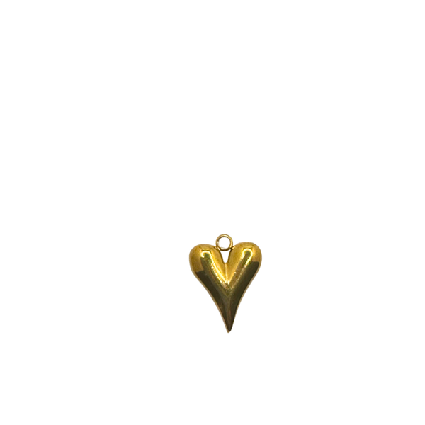 Long Gold Heart Charm