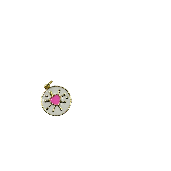 18K Pink Sunburst Charm