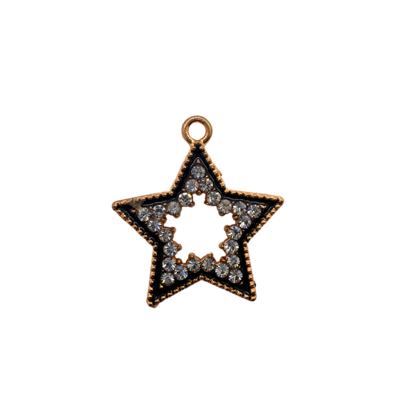 Black Bedazzled Star Charm