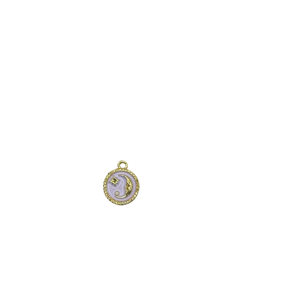 18k White Moon Charm