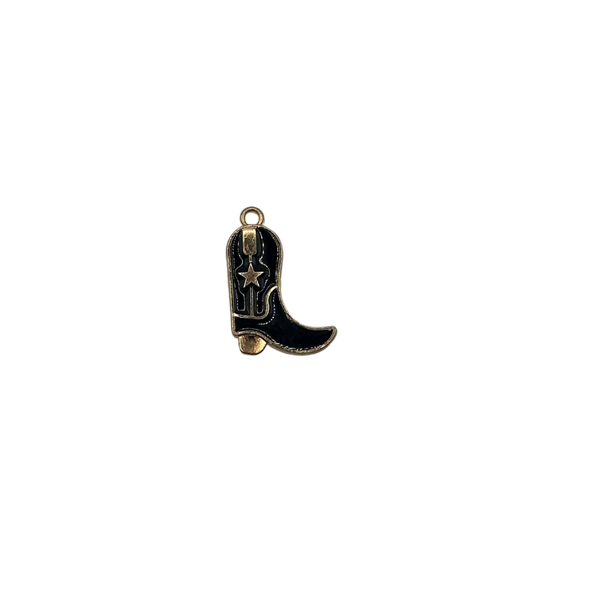 Black Cowboy Boot Charm