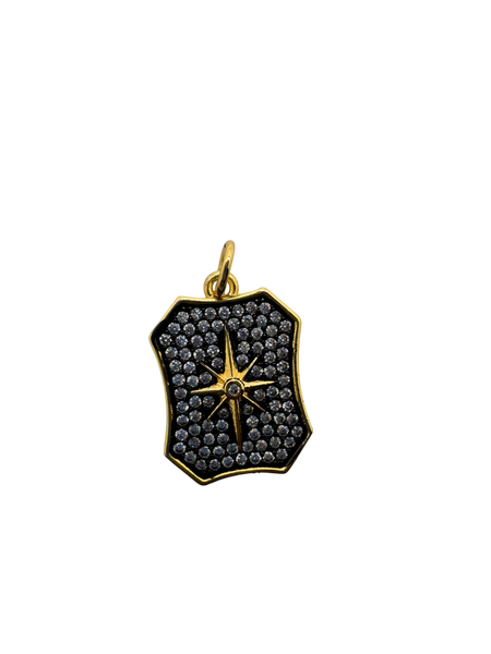 18K Gold Black Star Charm