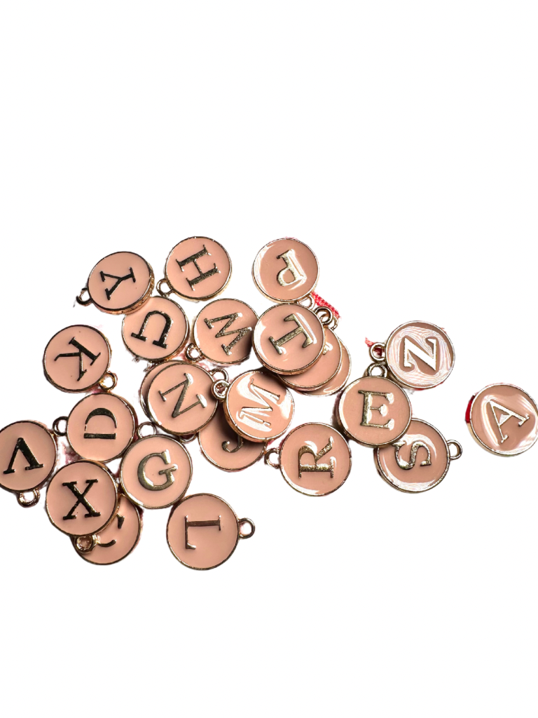 Pink Circle Letters Charm