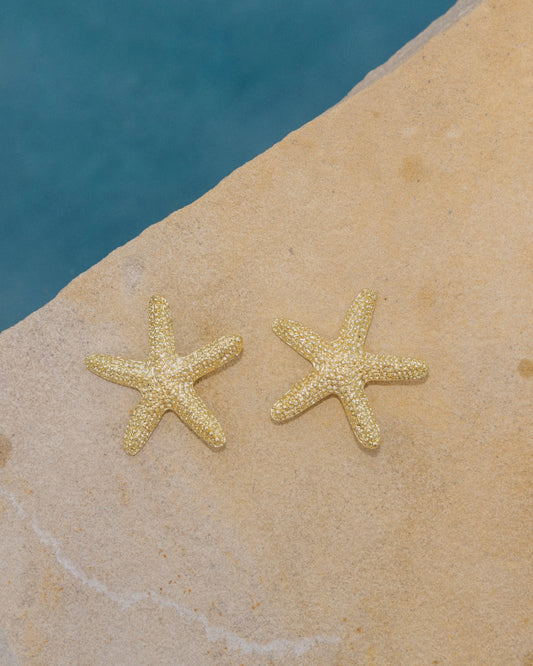 The Aquamarine Starfish Earrings