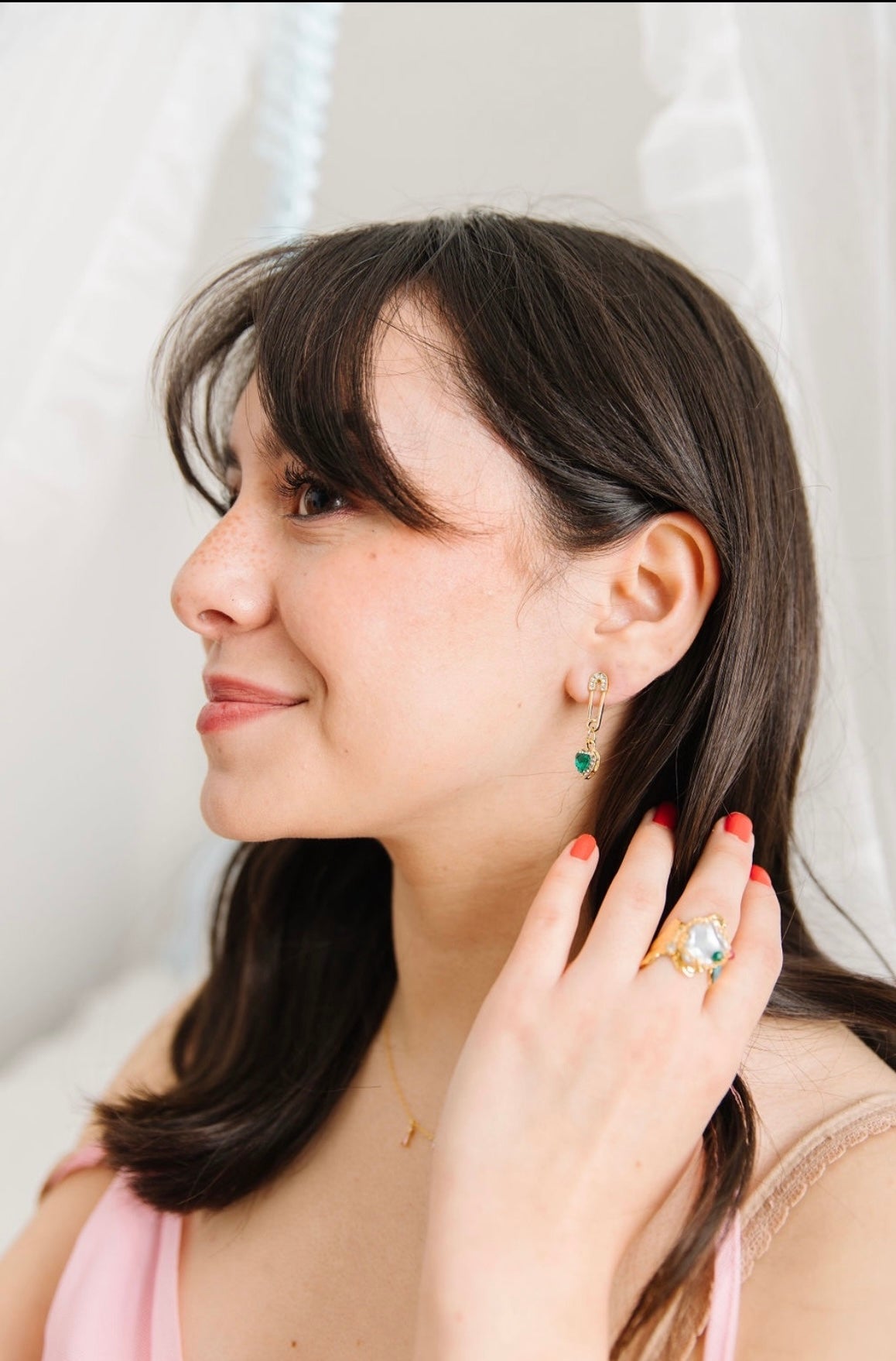 The La Vie En Rose Emerald Earrings