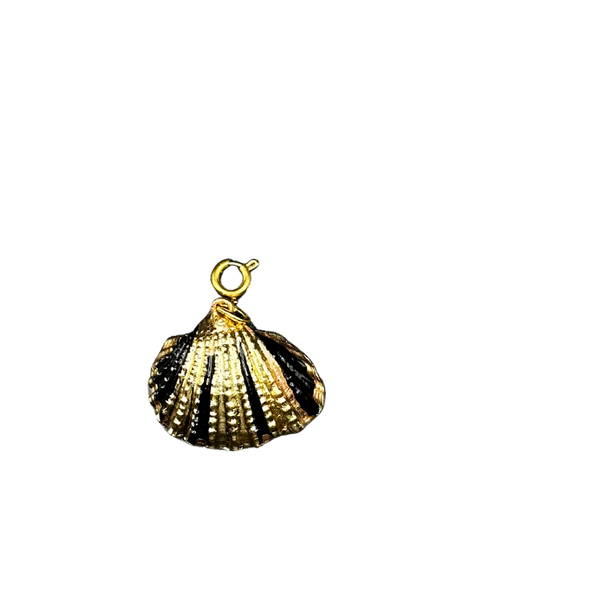 Black & Gold Sea Shell Charm