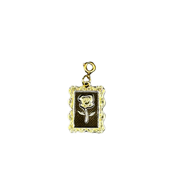 Black Picture Frame Rose Charm