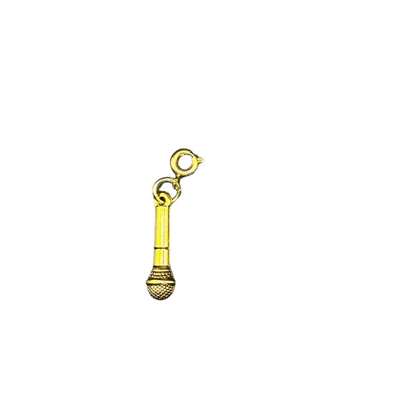 Gold Microphone Charm