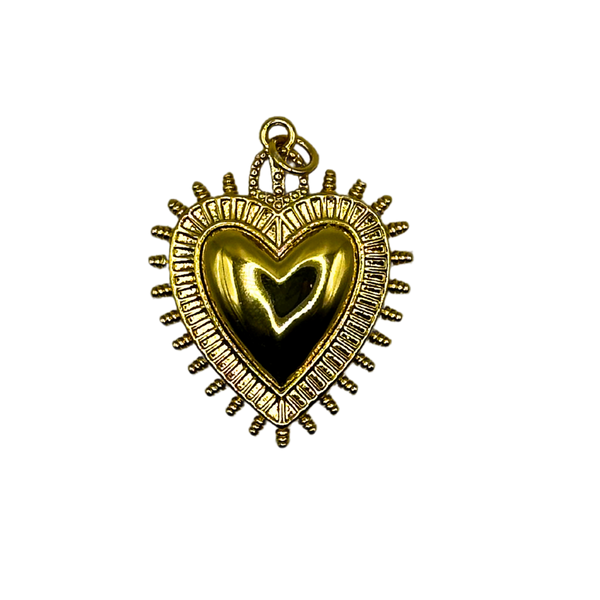 Oversized Gold Heart Charm